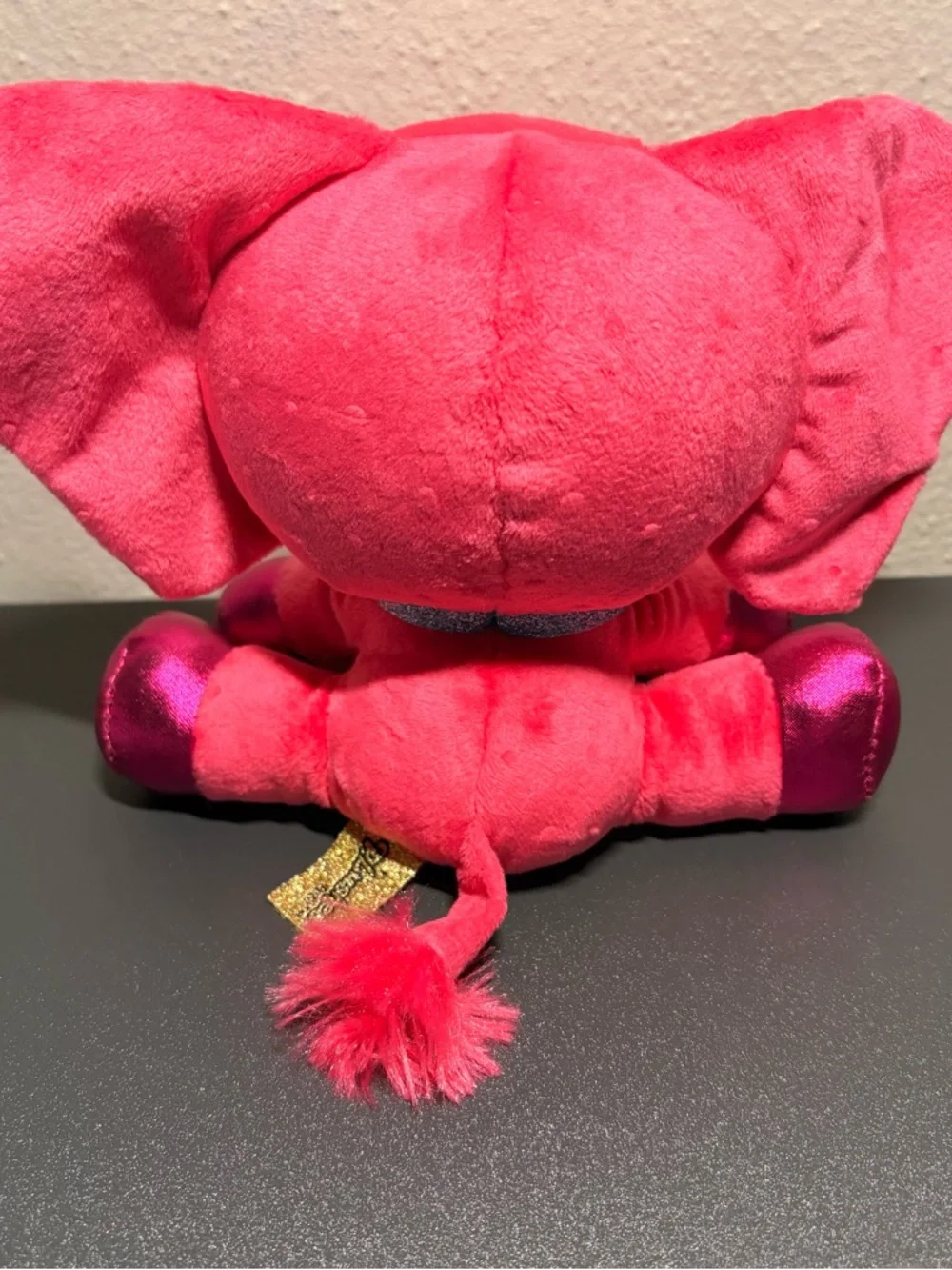GANZ Bright‎ Pink Elephant Plush with Shiny Magenta Accents